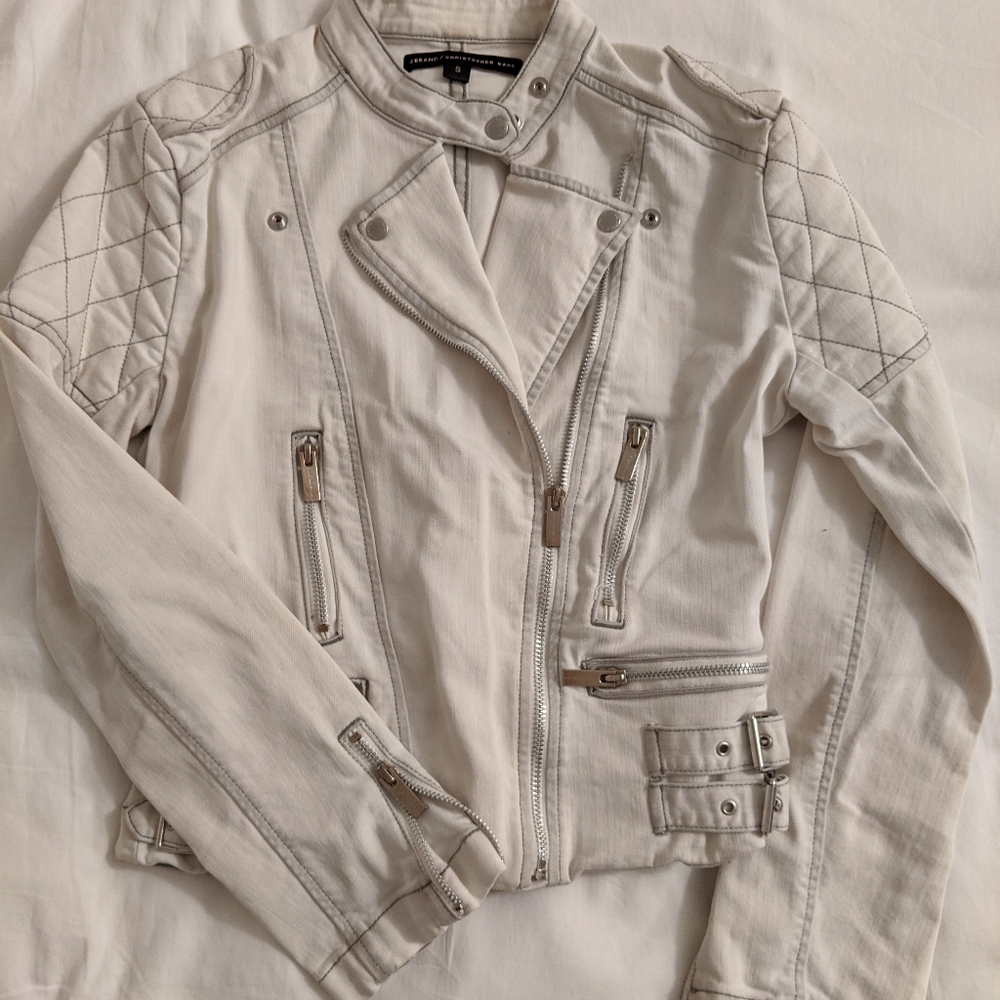 Christopher Kane + J Brand denim Moto jacket